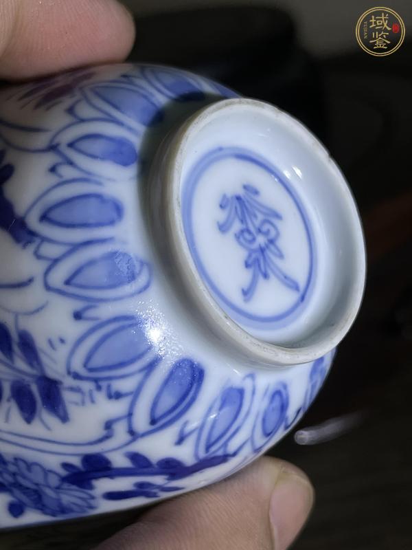 古玩陶瓷青花折枝花卉紋仰鐘杯真品鑒賞圖