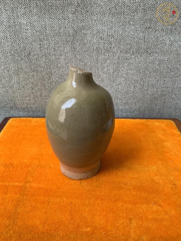 古玩陶瓷長沙窯青釉凈瓶標(biāo)本真品鑒賞圖