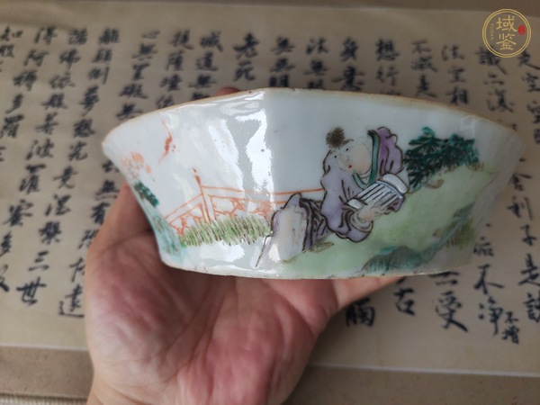 古玩陶瓷人物紋角碗真品鑒賞圖