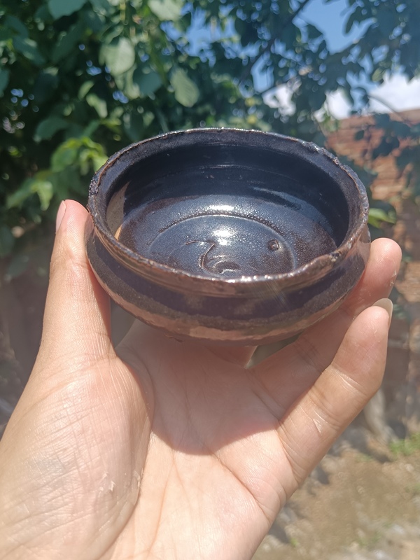 古玩陶瓷元末明初~窯變黑釉三足香爐拍賣,當前價格588元