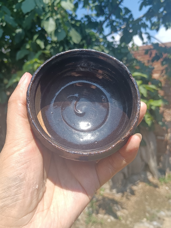 古玩陶瓷元末明初~窯變黑釉三足香爐拍賣,當前價格588元