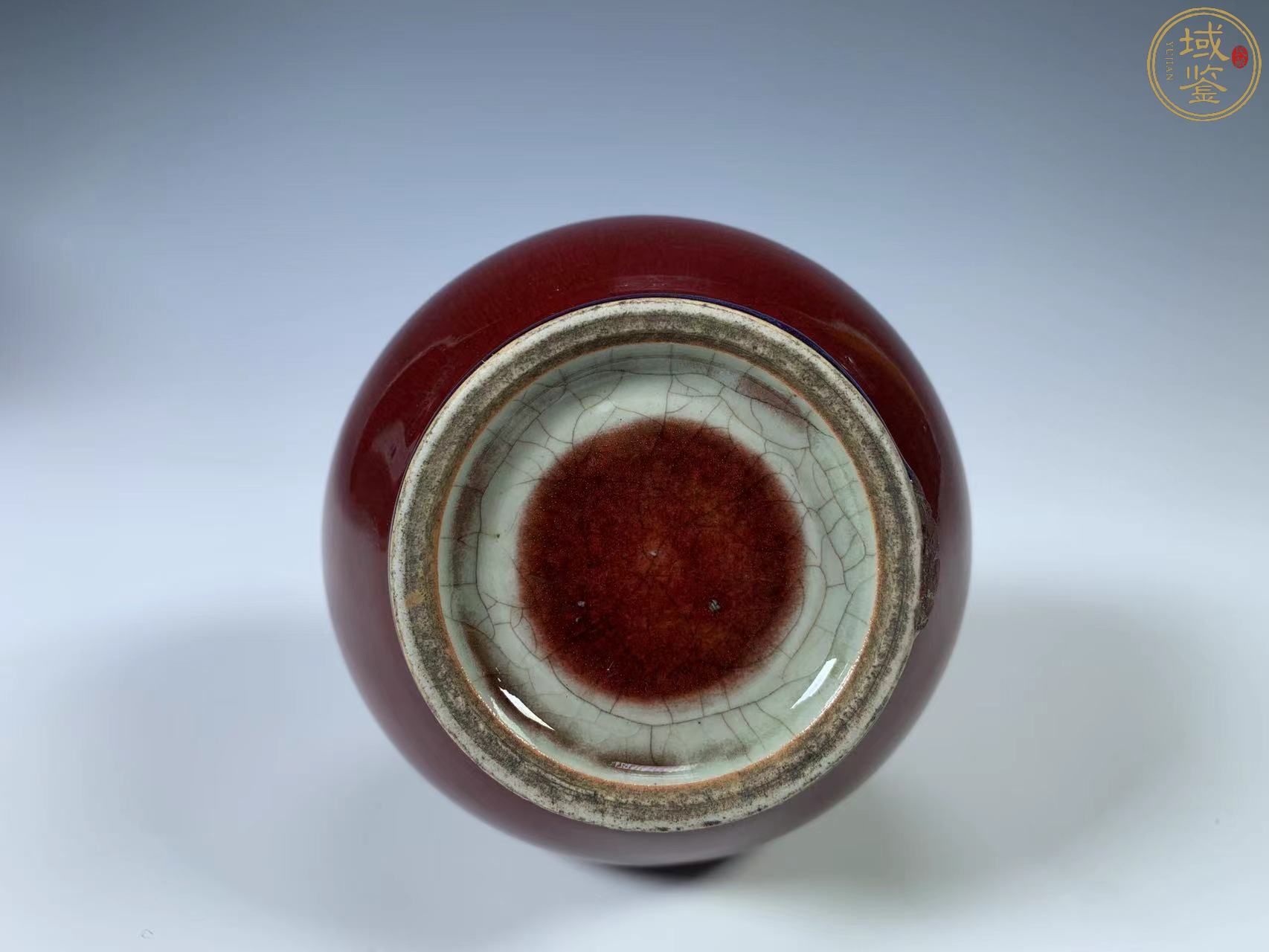 域鉴古玩】清乾隆(精品)•郎窑红釉蒜头瓶拍卖价格/图片/值多少钱