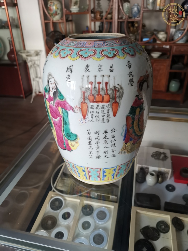 古玩陶瓷無(wú)雙譜粉彩冬瓜罐真品鑒賞圖