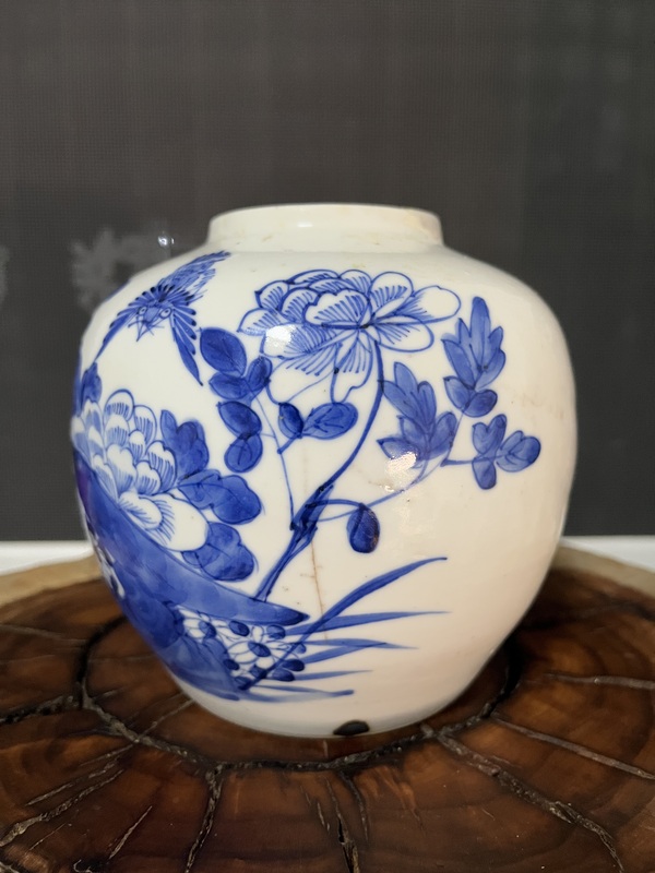 古玩陶瓷光緒花鳥紋青花罐拍賣,當前價格488元