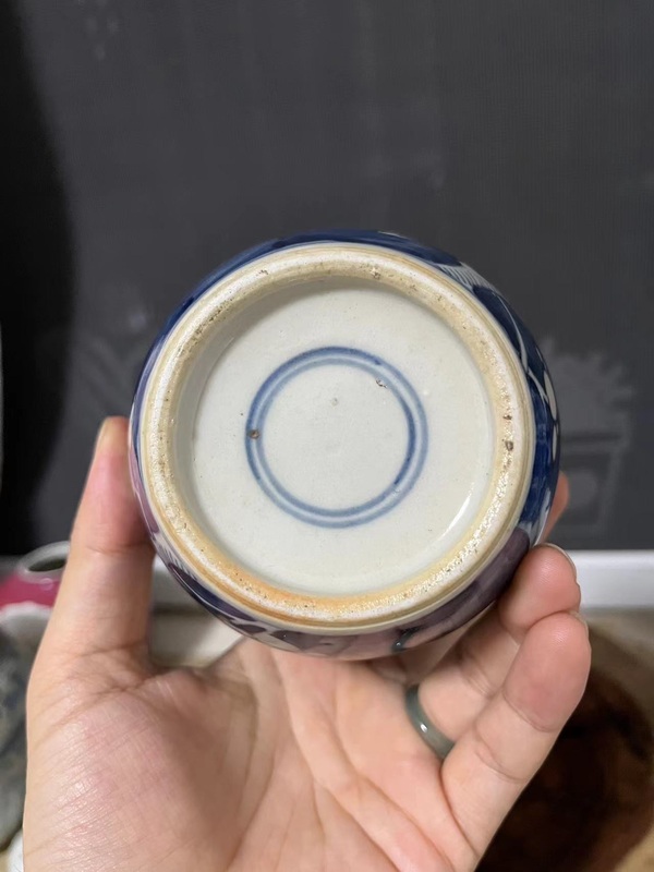 古玩陶瓷晚清青花冰梅圖蓋罐拍賣,當前價格1100元