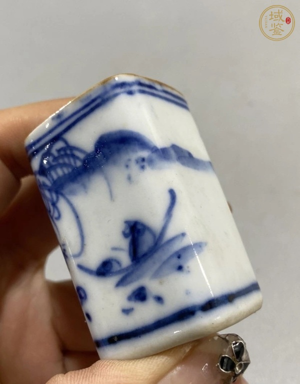 古玩陶瓷山水紋青花器真品鑒賞圖