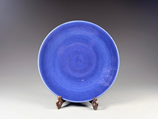 陶瓷清中晚期·霁蓝釉盘拍卖，当前价格0元
