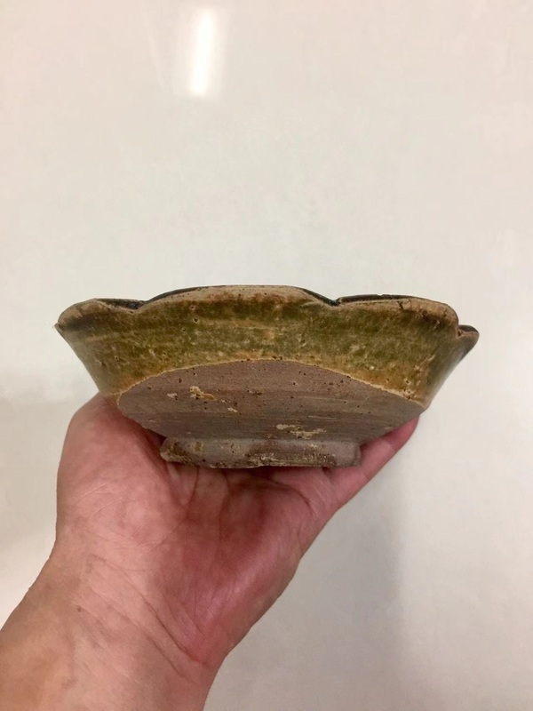 古玩陶瓷宣州窯青釉褐彩葵口盤拍賣,當前價格788元