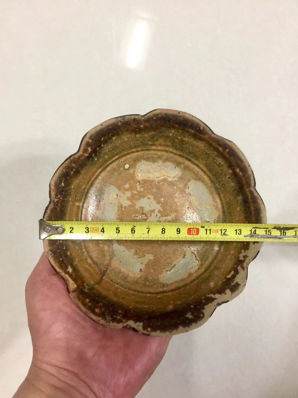古玩陶瓷宣州窯青釉褐彩葵口盤拍賣,當前價格788元