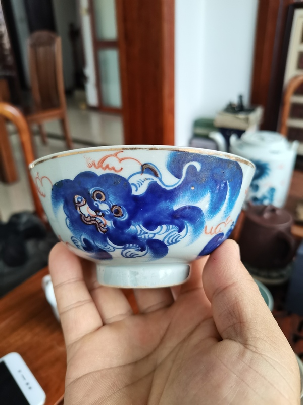 古玩轉賣藍彩太師少保小碗拍賣，當前價格350元
