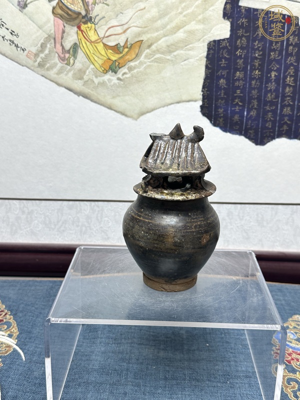 古玩陶瓷褐釉蓋罐真品鑒賞圖