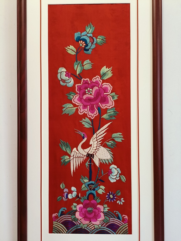 古玩雜項(xiàng)繡  繡品  刺繡  補(bǔ)子  官繡  仙鶴 掛屏 雜項(xiàng) 老匾 匾拍賣，當(dāng)前價(jià)格1980元