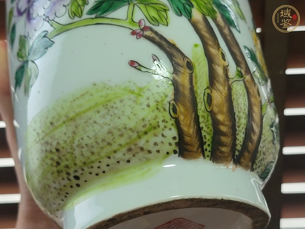 古玩陶瓷粉彩花卉紋棒槌瓶真品鑒賞圖