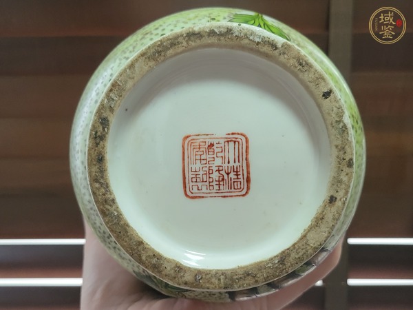 古玩陶瓷粉彩花卉紋棒槌瓶真品鑒賞圖