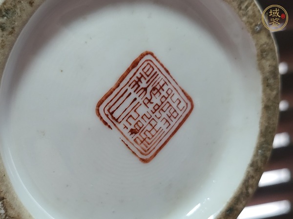 古玩陶瓷粉彩花卉紋棒槌瓶真品鑒賞圖