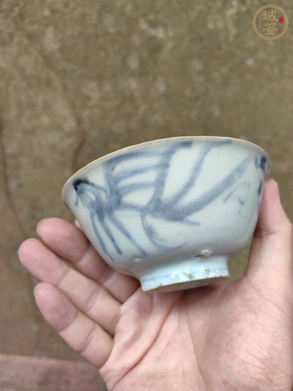 古玩陶瓷晚明青花雙鳳紋茶圓真品鑒賞圖