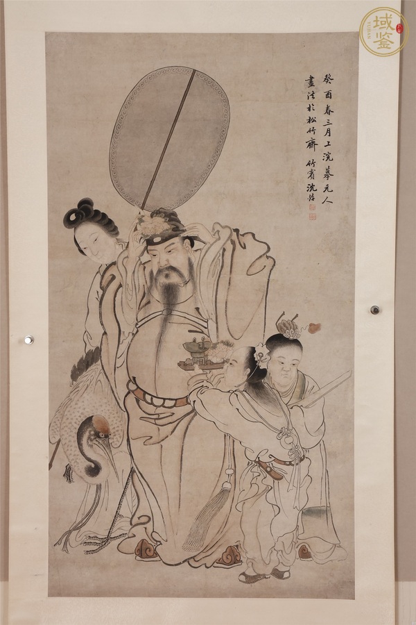 古玩字畫天官賜福真品鑒賞圖