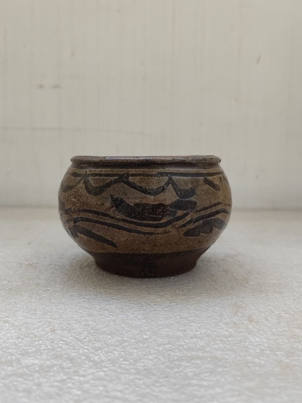 古玩陶瓷馬口窯黑花耳杯拍賣,當前價格680元
