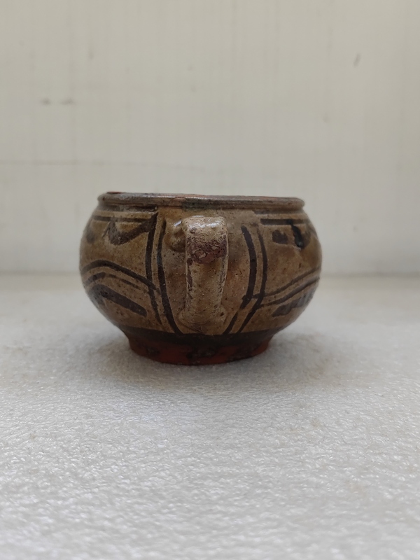 古玩陶瓷馬口窯黑花耳杯拍賣,當前價格680元