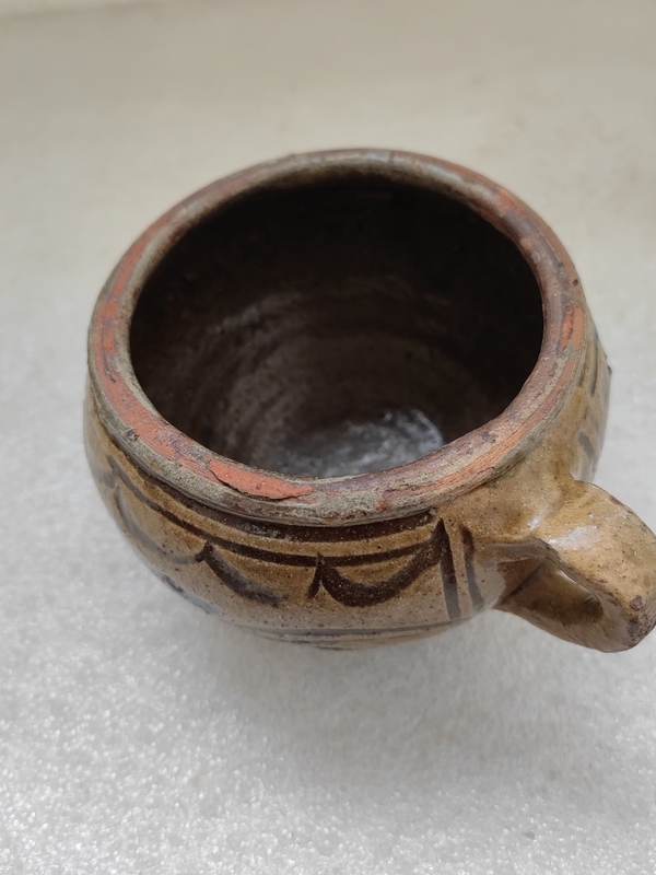 古玩陶瓷馬口窯黑花耳杯拍賣,當前價格680元
