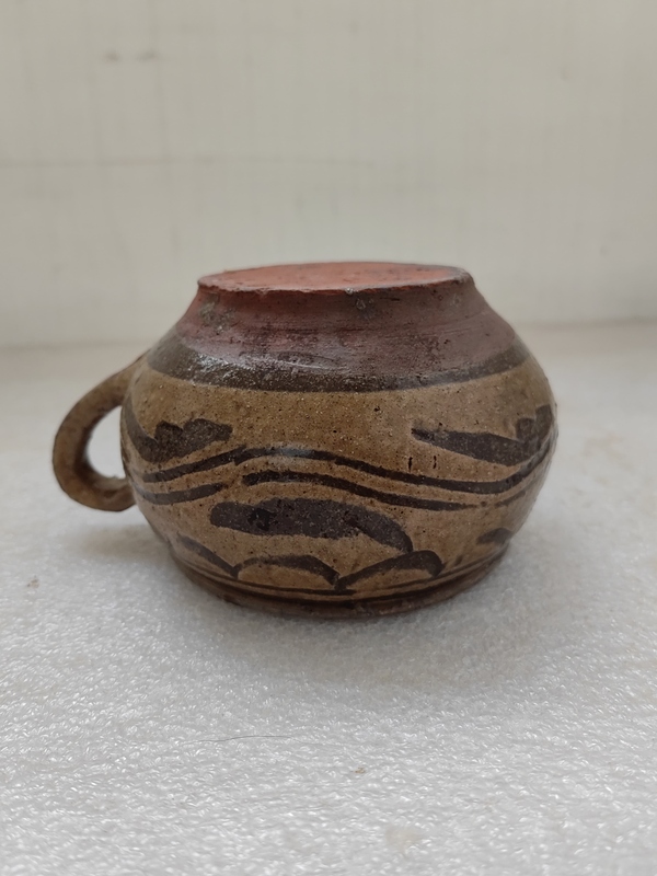 古玩陶瓷馬口窯黑花耳杯拍賣,當前價格680元