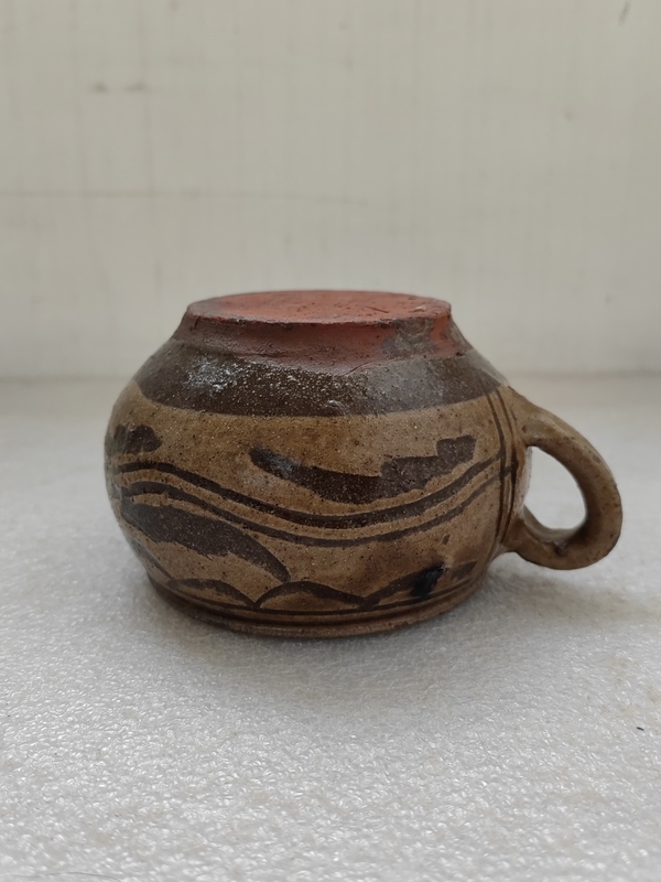 古玩陶瓷馬口窯黑花耳杯拍賣,當前價格680元