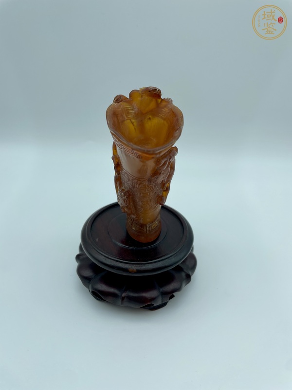 古玩雜項角質(zhì)螭龍杯真品鑒賞圖