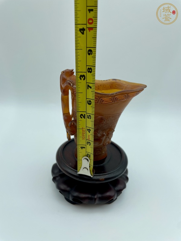 古玩雜項角質(zhì)螭龍杯真品鑒賞圖