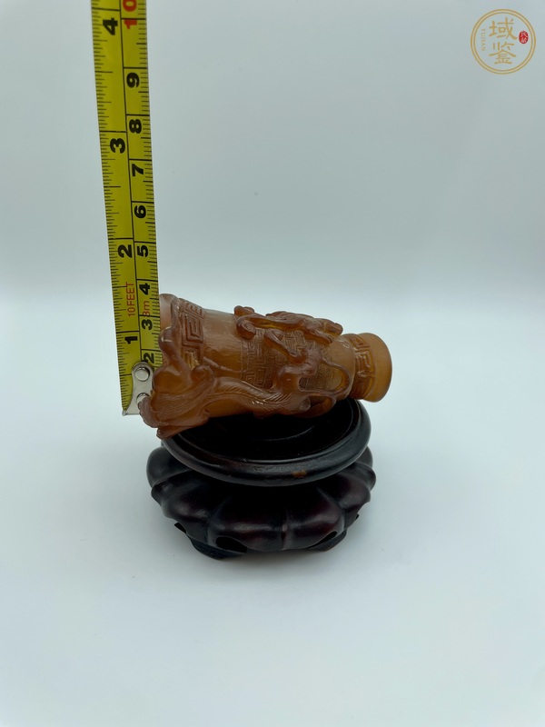 古玩雜項角質(zhì)螭龍杯真品鑒賞圖