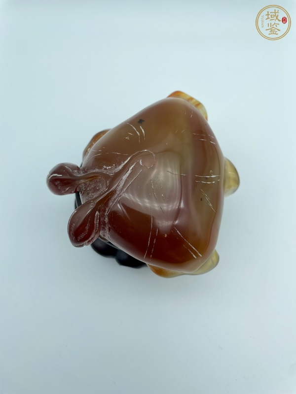 古玩雜項瑪瑙荷葉洗真品鑒賞圖