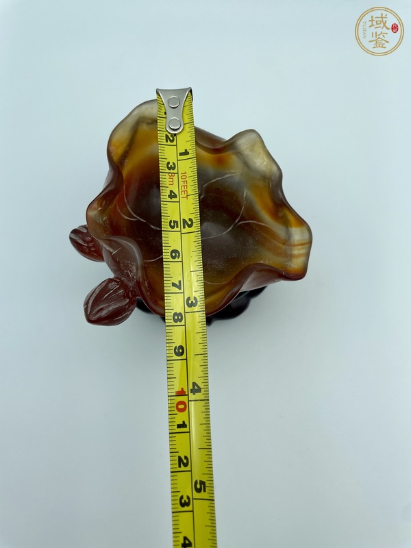 古玩雜項瑪瑙荷葉洗真品鑒賞圖