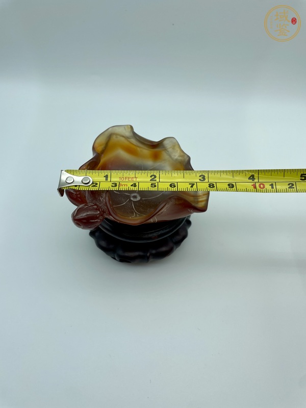 古玩雜項瑪瑙荷葉洗真品鑒賞圖