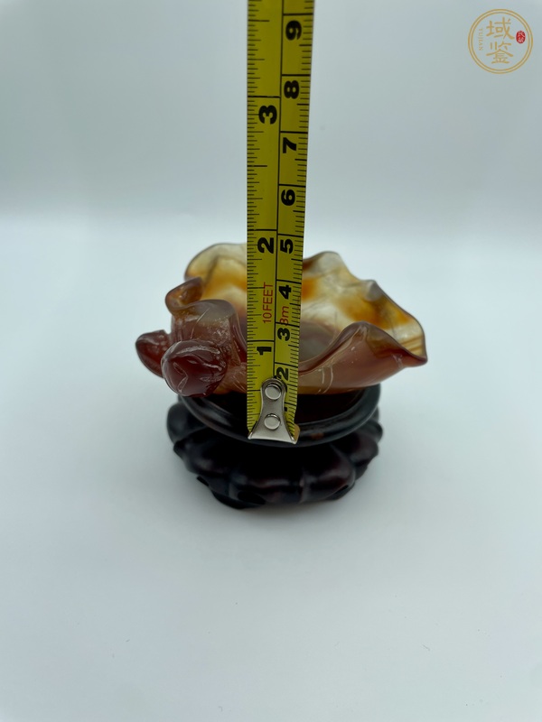 古玩雜項瑪瑙荷葉洗真品鑒賞圖