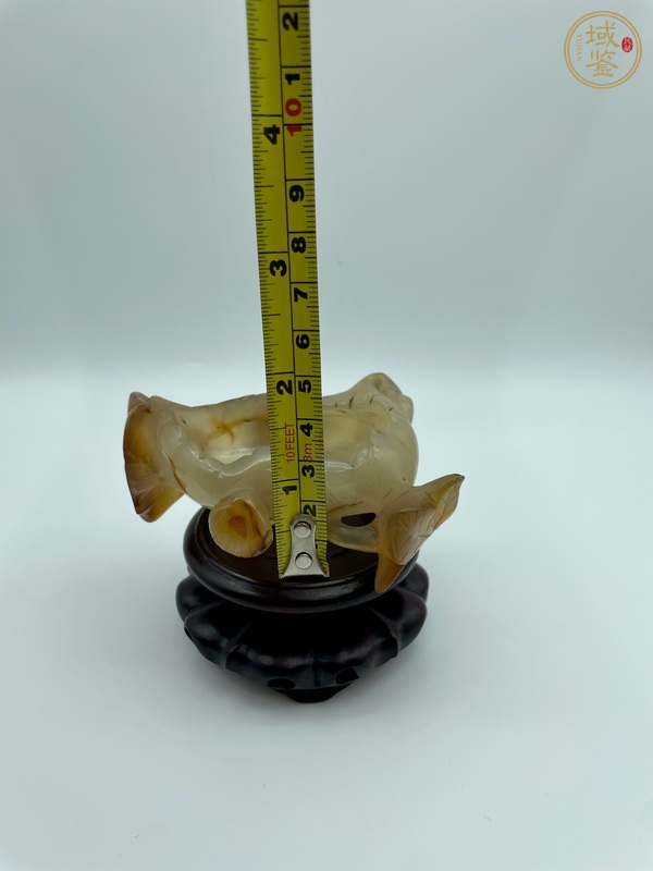 古玩雜項(xiàng)瑪瑙荷葉洗真品鑒賞圖