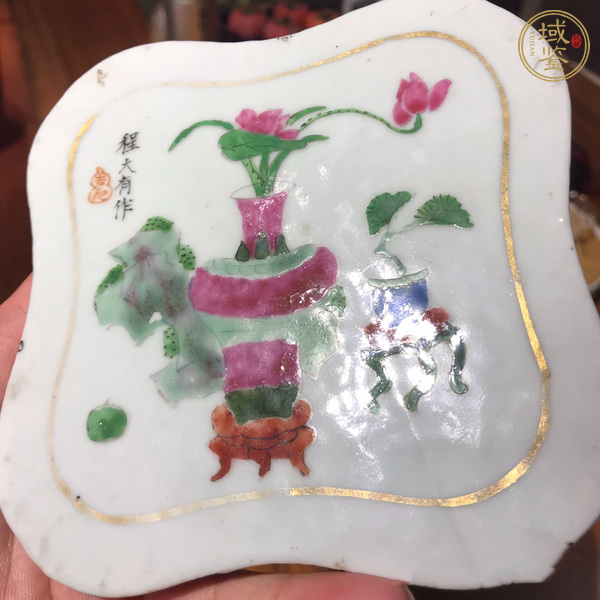 古玩陶瓷博古圖粉彩瓷板畫真品鑒賞圖