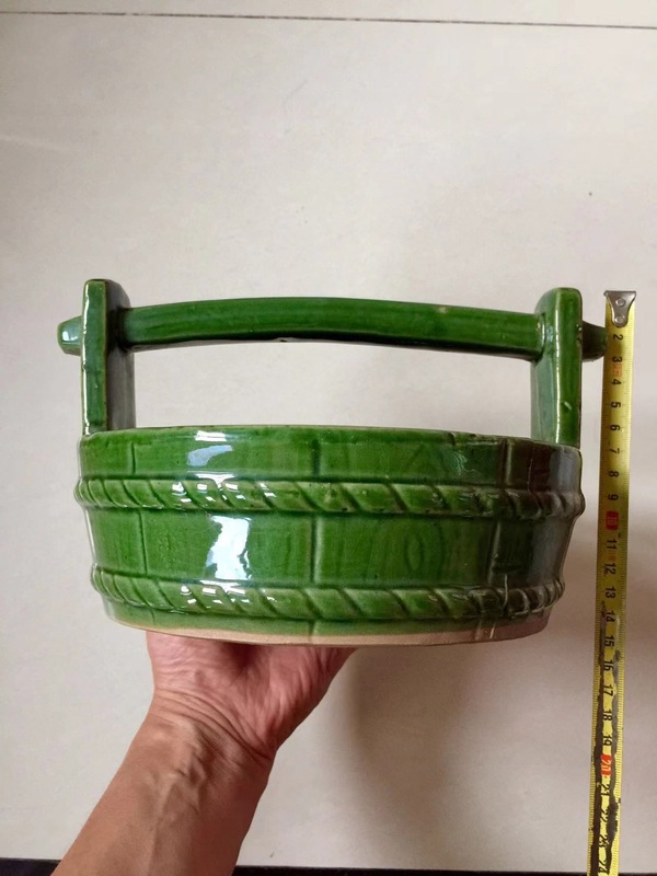 古玩陶瓷綠釉水桶擺件拍賣,當前價格1680元