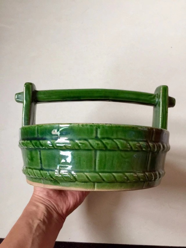 古玩陶瓷綠釉水桶擺件拍賣,當前價格1680元