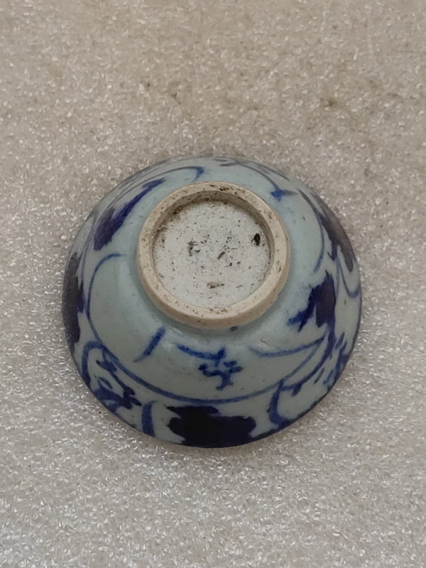 古玩陶瓷清中期青花花卉紋茶杯拍賣,當前價格398元