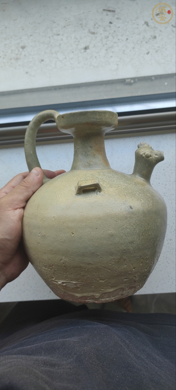 古玩陶瓷青釉雞首壺真品鑒賞圖