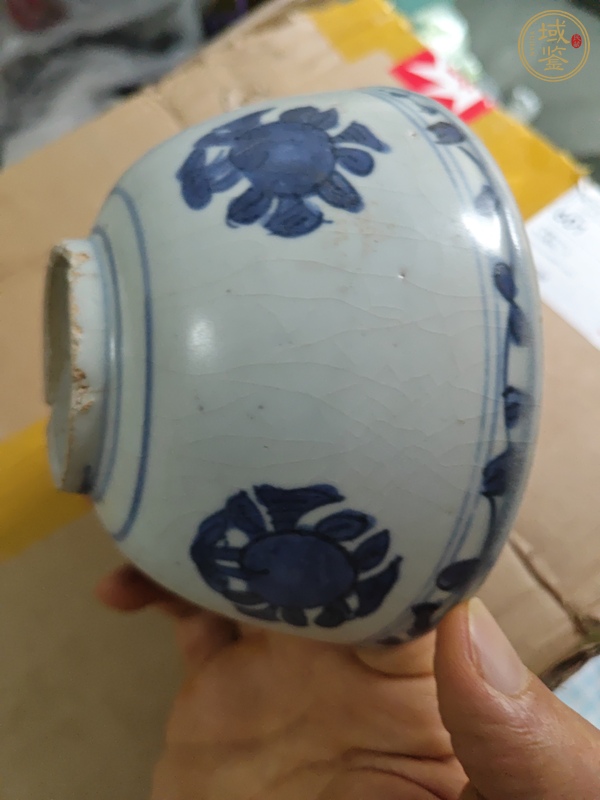 古玩陶瓷青花團(tuán)花紋碗真品鑒賞圖