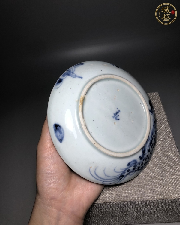 古玩陶瓷青花過墻龍紋盤真品鑒賞圖