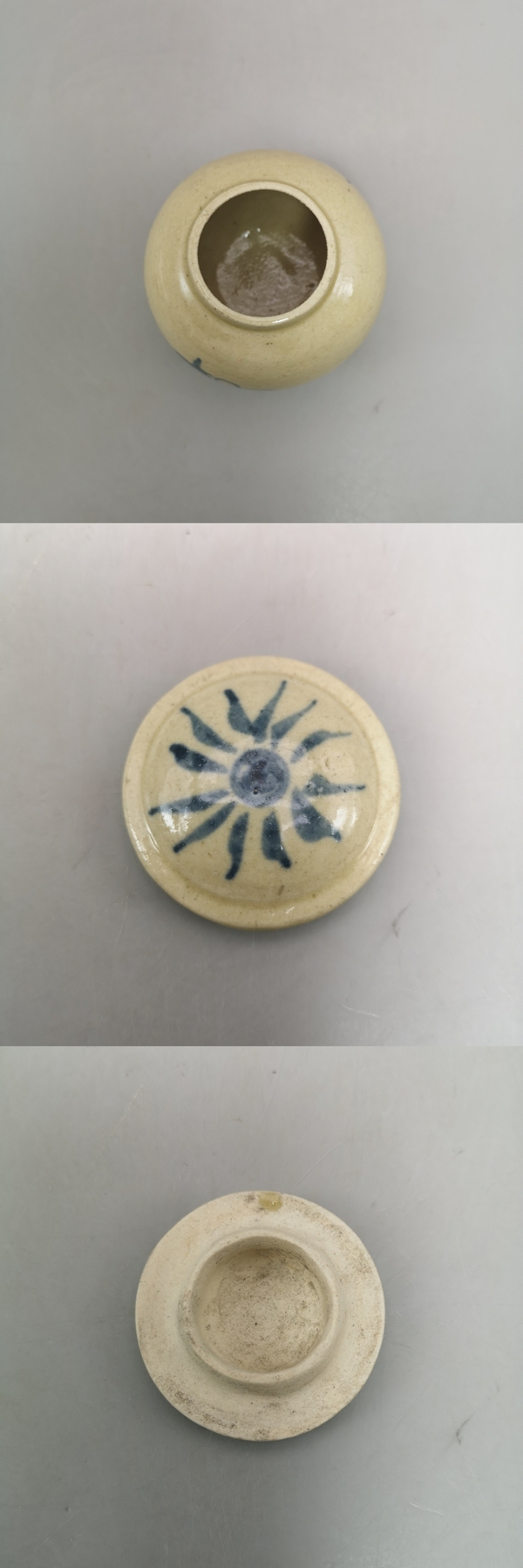 古玩陶瓷明晚期花卉紋青花蓋罐拍賣,當前價格850元