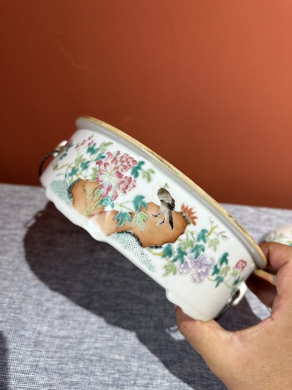 古玩陶瓷清代光緒粉彩富貴白頭一品鍋拍賣,當前價格15800元