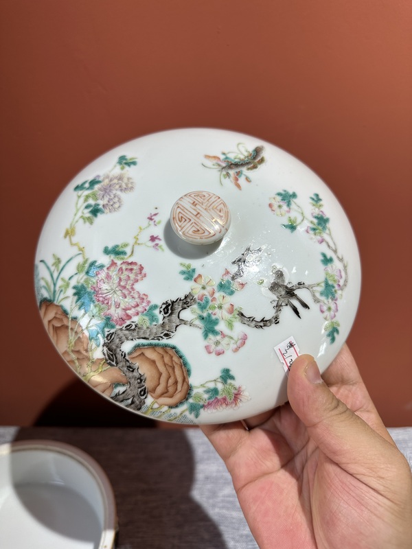 古玩陶瓷清代光緒粉彩富貴白頭一品鍋拍賣,當前價格15800元