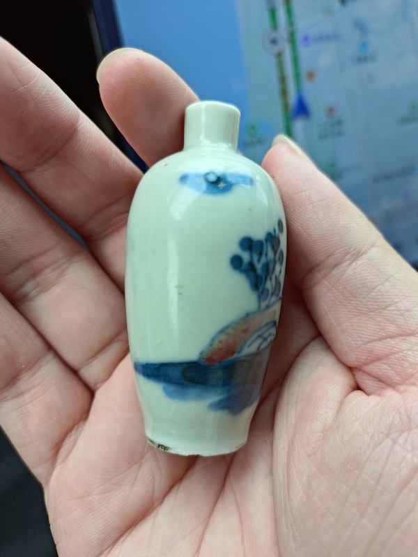 古玩陶瓷光緒青花釉里紅人物紋鼻煙壺拍賣,當前價格2800元