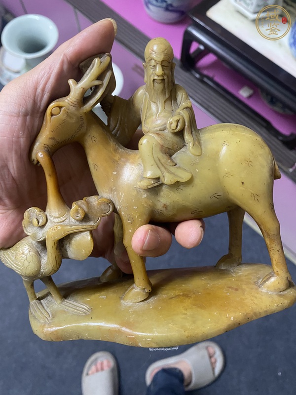 古玩雜項仙翁騎鹿擺件真品鑒賞圖