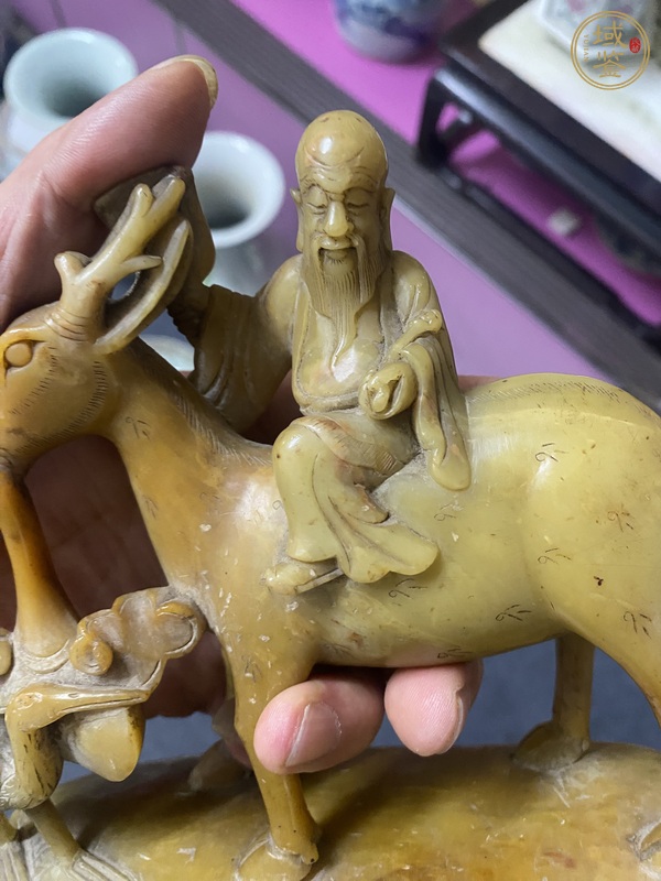 古玩雜項仙翁騎鹿擺件真品鑒賞圖