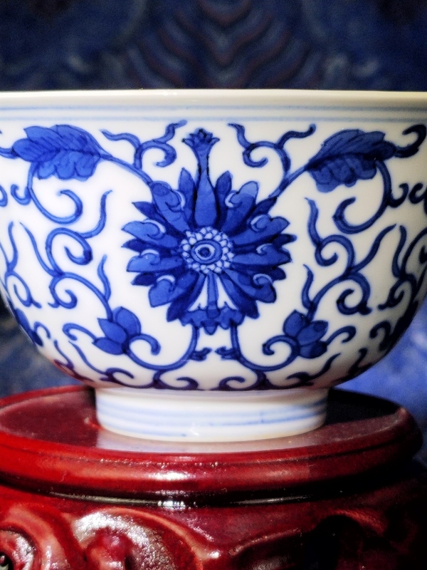 古玩陶瓷光緒·青花纏枝寶相花紋碗(官)實物鑒真精品拍賣,當前價格69980元