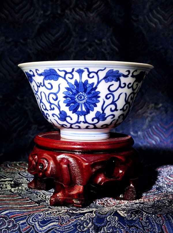 古玩陶瓷光緒·青花纏枝寶相花紋碗(官)實物鑒真精品拍賣,當前價格69980元