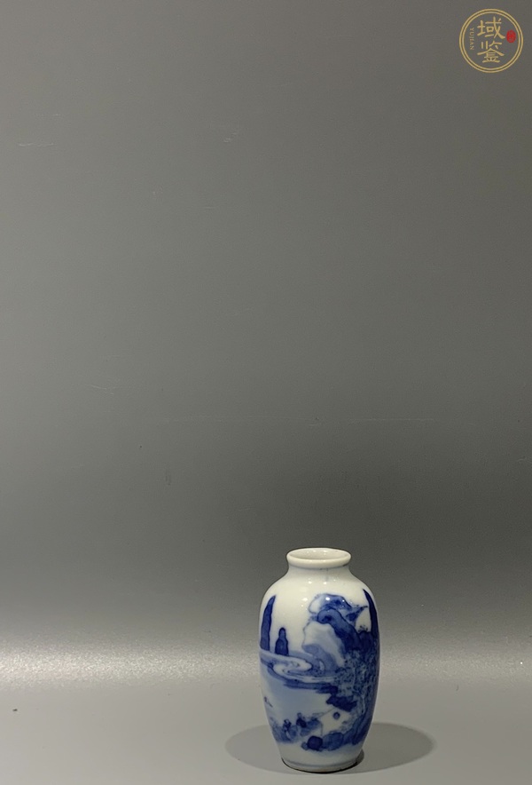 古玩陶瓷青花山水鼻煙壺真品鑒賞圖